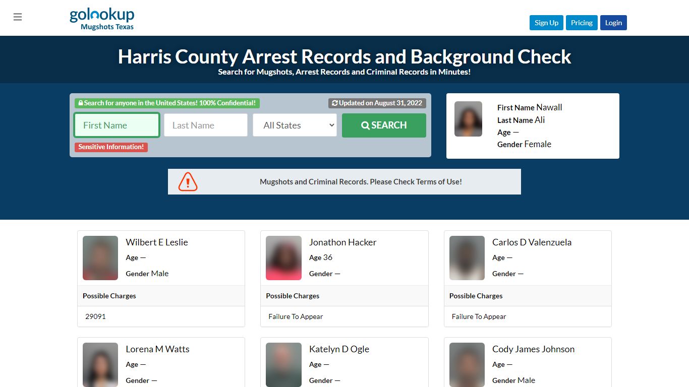 Harris County Mugshots, Harris County Arrest Records - GoLookUp